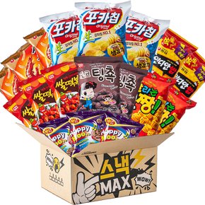 미니스낵 과자세트 봉지과자 18p (총 797g) / 새우깡 포카칩 쌀떡볶이 초코팅촉 신짱 해피무 인디안밥