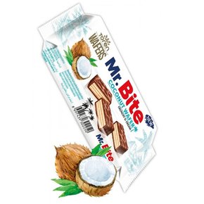 Mr. Bite미스터 바이트 미스터 바이트 밀크 초콜릿 코팅 웨이퍼 (코코넛 크림 포함) 38g/24 품목