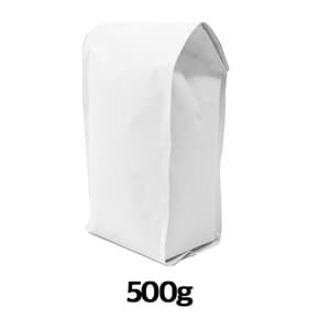 이지포장 무광 화이트 M방 스탠드 원두 커피 봉투 500g 50매 기본형