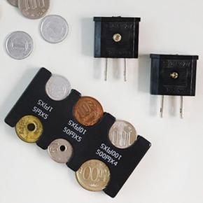 일본 여행 필수품 세트 돼지코 동전 지갑 키트 어댑터 플러그 비상연락망 코인 홀더 3종 110v