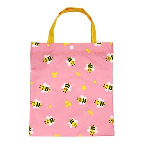 핸드메이드 방수 다용도 주머니 가방-꿀벌(핑크) / 피크닉 소풍 학교 준비물 수영복 슈즈 백 파우치 에코백 보조가방 신주머니