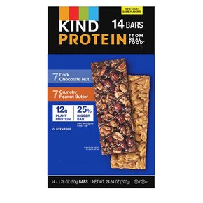 [해외직구]KIND Protein Bar Variety Pack 카인드 프로틴바 다크초콜릿 넛 크런키 피넛버터 50g 14입