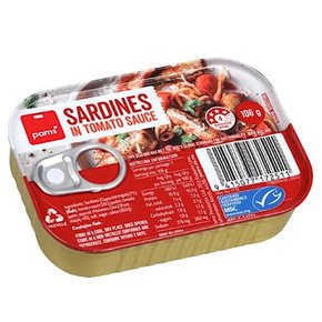 팜스 토마토 소스 정어리 통조림 Pams Sardines In Tomato Sauce 106g 4개