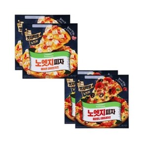 노엣지 피자 냉동피자 베이컨파이브치즈 2+페페로니콤비2(총4개)