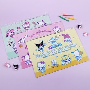 산리오캐릭터 미술놀이 어린이스케치북 색칠공부 미술준비물10개세트