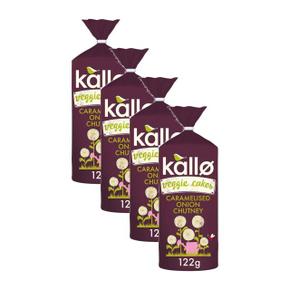 [해외직구] Kallo 칼로 카라멜 양파 베지 케이크 스낵 122g 4팩