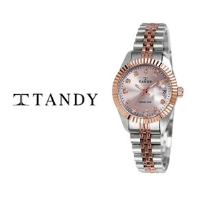 [TANDY] 탠디 럭셔리 커플 메탈 손목시계(오스트리아 스톤 식입) T-3909 여자 로즈골드콤비