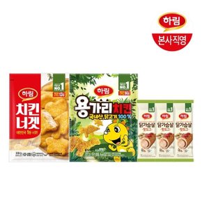 [하림 본사직영] 치킨너겟300+용가리300+닭가슴살핫도그270
