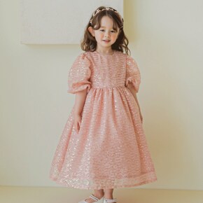 구름별 아동 원피스 드레스-핑크 (S) 유아 키즈 3세 세돌 생일 파티 귀여운 예쁜 반짝 공주