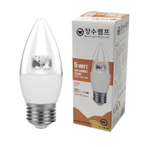 장수램프 투명 LED 촛대구 E26전구색 촛불 캔들전구 (S11121504)