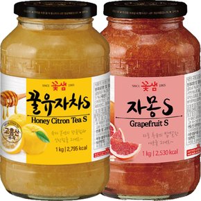 꽃샘 꿀유자차S 1kg+자몽차S 1kg