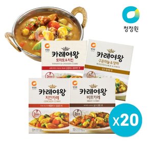[청정원] 카레여왕 160g x 20개  택1 /비프/치킨/마늘양파/토마토