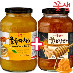 꽃샘 꿀유자차s 1kg + 꿀생강차 1kg