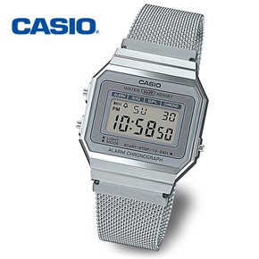 [정품] CASIO 카시오 A700WM-7A 슈퍼슬림 빈티지 전자 메쉬 메탈시계