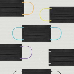 [30매]컬러 이어밴드 블랙 마스크 / 소형,중형,대형