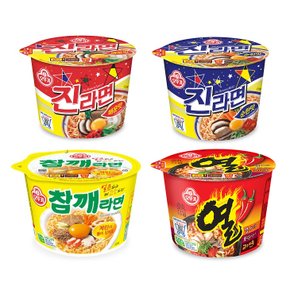 컵라면 4종세트 오뚜기 진라면 매운맛3+순한맛3+참깨라면3+열라면3 12개