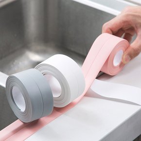 [1+1] PVC 방수 테이프 욕실 화장실 변기 주방 싱크대 실링테이프 모서리 틈새보호 곰팡이방지