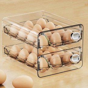 투명 서랍 계란 보관함 달걀 정리함 2단 24구 MH85