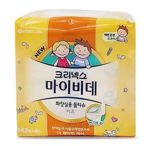 쿨샵 크리넥스 휴대용 화장실 물티슈 어린이용 4팩