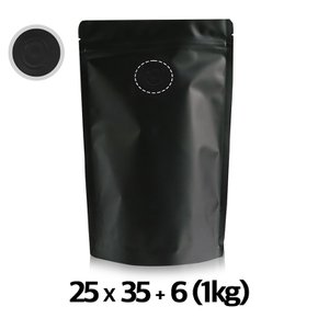 이지포장 무광 블랙 스탠드 지퍼백 원두 커피 봉투 1kg 50매 아로마 밸브