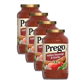 [해외직구] Prego 프레고 이탈리아 소시지 앤 갈릭 토마토 소스 666g 4팩