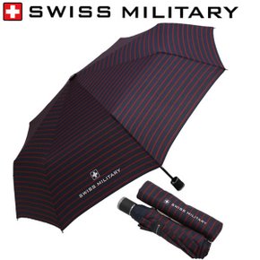 [스위스 밀리터리] 3단 수동 레드 스트라이프 우산