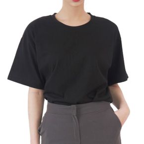 남녀공용기본반팔티 민무늬T 기본무지티셔츠 블랙 (WC4B766)