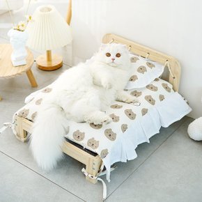 반려동물 원목 침대 인테리어 펫테리어 강아지 고양이 소파 침대 침구세트 옷걸이