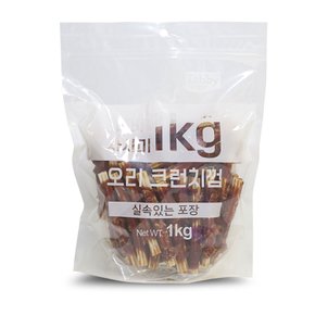 테비 사사미 1kg 오리 크런치껌 강아지간식