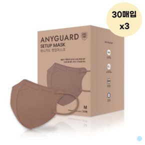 애니가드 새부리 일회용 마스크 중형 브라운 30매 X3