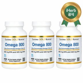 3개X오메가3 800 피쉬오일 EPA/DHA 80%피쉬젤라틴90정