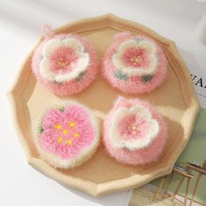 벚꽃 아크릴 수세미 주방 호빵 수세미 스펀지 2color