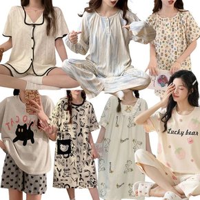 원피스 OPS 홈웨어 여름 여성 잠옷세트 상하 파자마