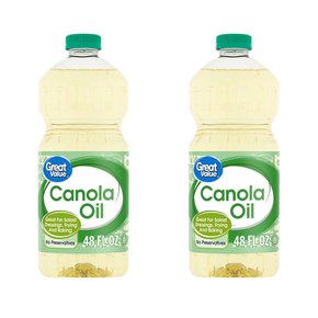 [해외직구]그레이트밸류 카놀라오일 식용유 1.4L 2팩 Great Value Canola Oil 48oz