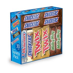 [해외직구]마즈스니커즈 트윅스 초콜릿 버라이어티팩 30입 1.5kg Mars Snickers Twix Chocolate bar Variety Pack 55oz
