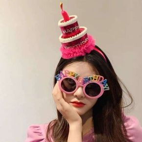 생일 케이크 머리띠 시즌3 해피벌스데이 모자 파티