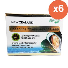 NZ100 뉴베델 초록입홍합 오일 15000 200캡슐 6EA
