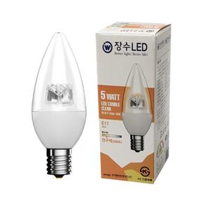 장수램프 투명 LED 촛대구 E17전구색 고추 캔들전구 (S11122159)