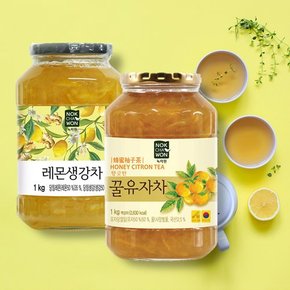 [BEST액상차] 꿀유자차 1kg+레몬생강차 1kg