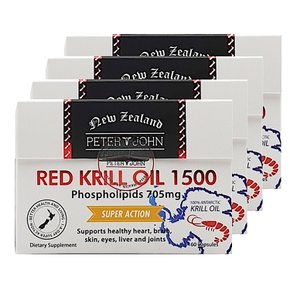 피터앤존 레드 크릴오일 Red Krill Oil 1500 60캡슐x4