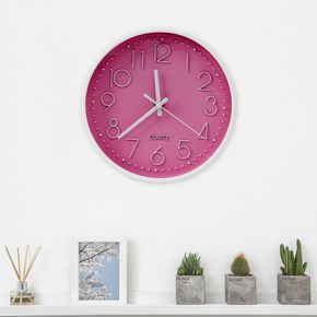 이시아르 핑크 벽시계 엔틱 벽시계 저소음 원형시계