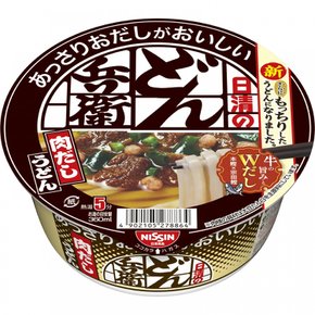 닛신 식품 닛신의 담백한 국물이 맛있는 돈베에 고기 국물 우동 컵라면 72g×12개