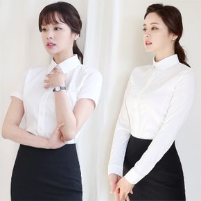 고급 여자 흰남방 여성 남방 면접 복장 유니폼 베이직 블라우스 상의 깔끔한 기본 화이트 셔츠