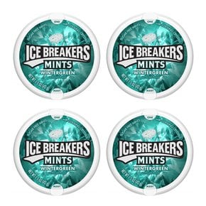 아이스 브레이커 민트 윈트그린 무설탕 Ice Breakers Mints Wintergreen 1.5oz 4개