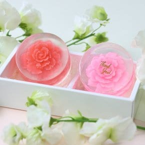 로즈비누 2p 세트 1+1 레드 핑크 선물용 답례품 기념품 장미 집들이 생일 부모님 선물