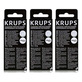 독일 크룹스 테팔 커피머신 청소 세척 클리닝 타블렛 10정 20g 3팩 Krups XS3000