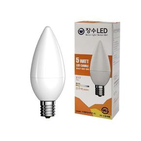 장수램프 불투명 LED 촛대구 E17전구색 고추전구 캔들 (S11122166)