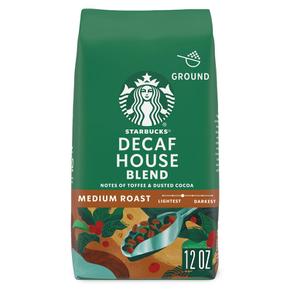 [해외직구] Starbucks 스타벅스 디카페인 하우스 블렌드 그라운드 분말 스벅커피 340g Ground Coffee Decaf Medium Roast House Blend -- 12 oz