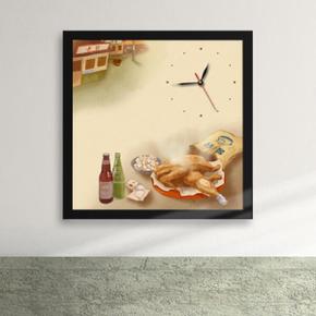 아트박스/꾸밈 iz188-그리운옛날통닭의추억액자벽시계_디자인액자시계