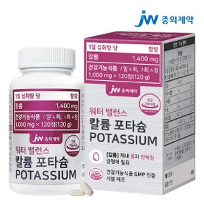 워터 밸런스 칼륨 포타슘 POTASSIUM 1병 (120정)